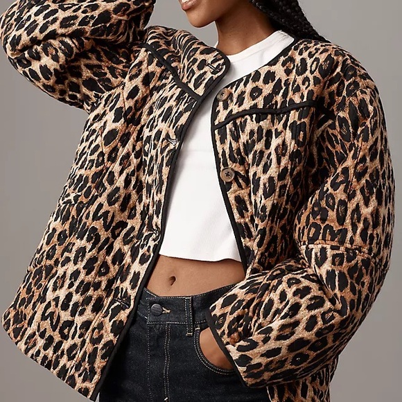Damson Madder Macy Quilted Leopard Jacket - Picture 2 of 4
